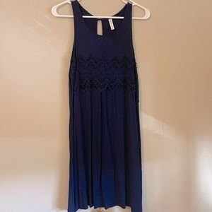 Xhilaration Navy Lace Swing Mini Dress